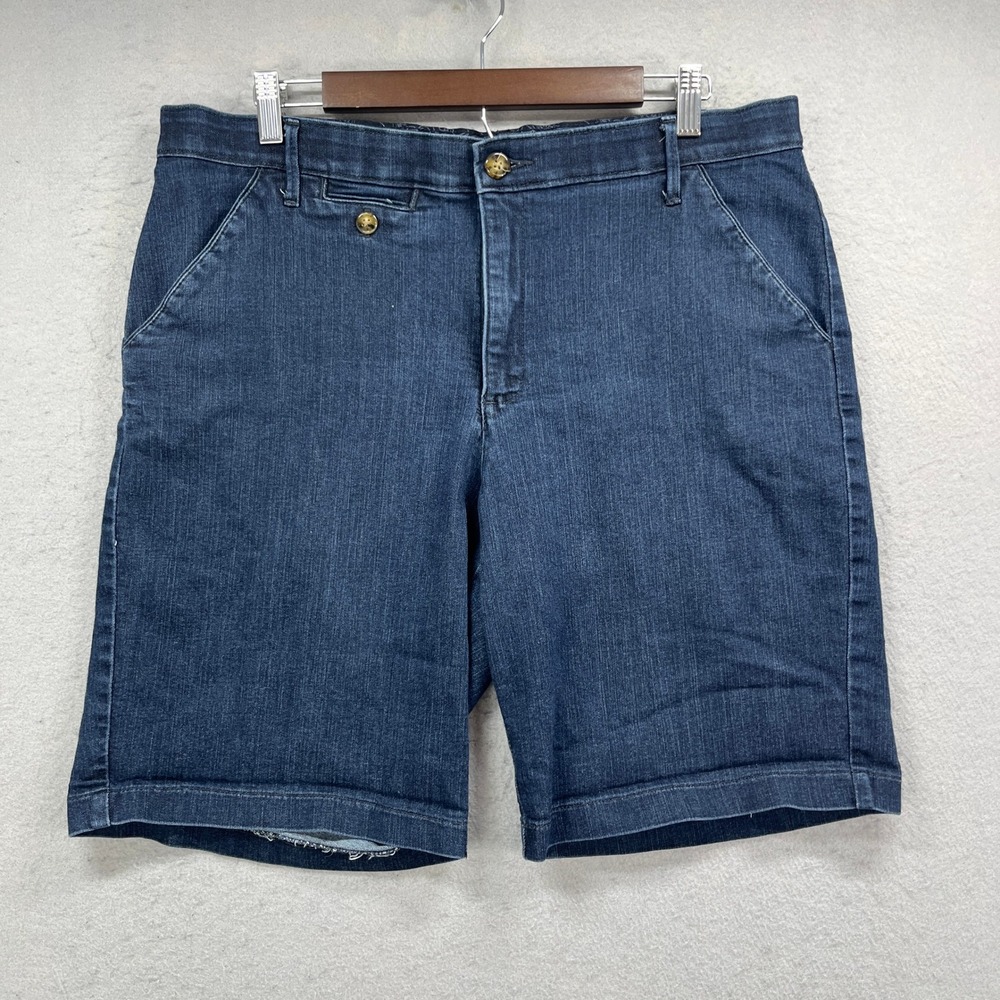 Lee Denim Shorts Women 16 Blue Denim Jorts Comfort Stretch Casual Summer Classic